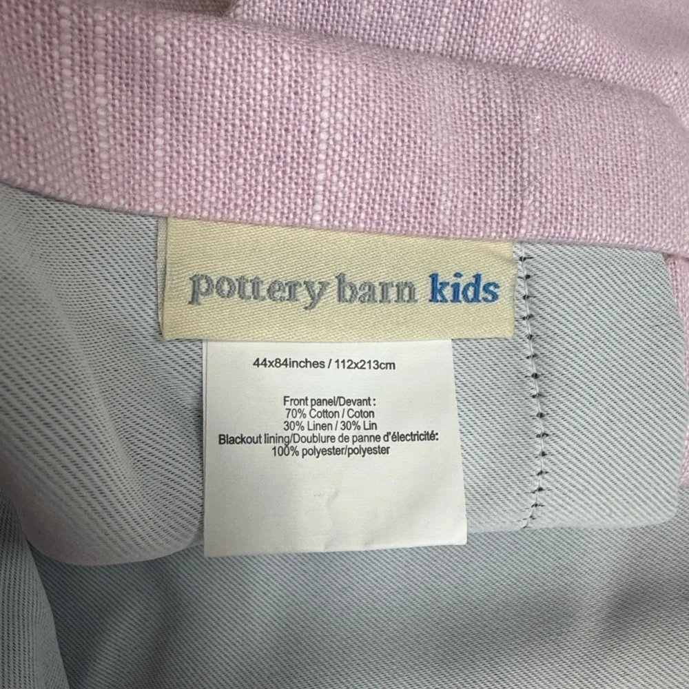 Pottery Barn Kids Bright Linen blackout curtain panel 44” x 84” 1 panel Pink
